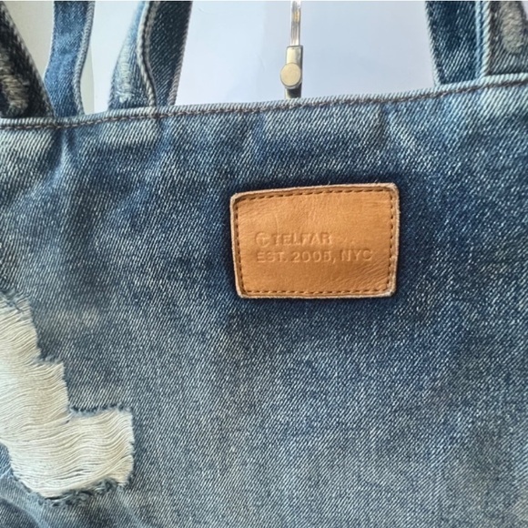 RARE distressed denim telfar bag purse - Picture 13 of 16